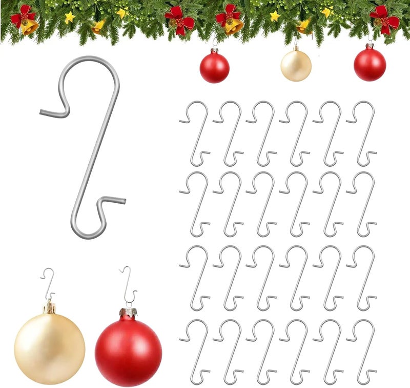 Naler 120PCS Ornament Hooks, Christmas Ornament Hangers Stainless Steel S-Shaped Hangers for Xmas Decoration Christmas Tree Decoration New Year Party - Image 1